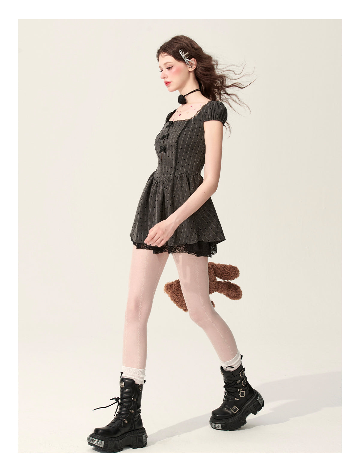 Square Neck Striped Dress