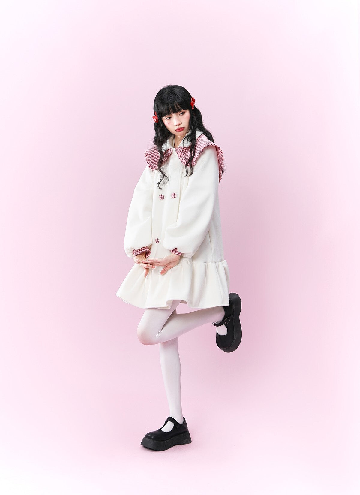 Original design collar college style coat