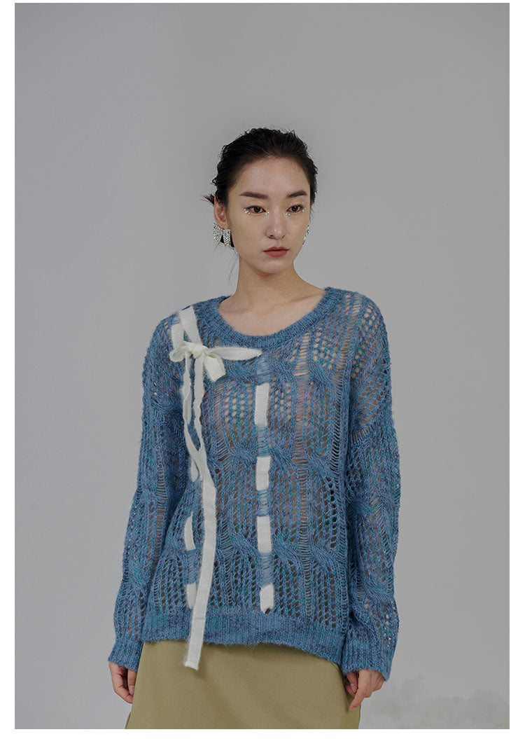 Irregular design knit wool