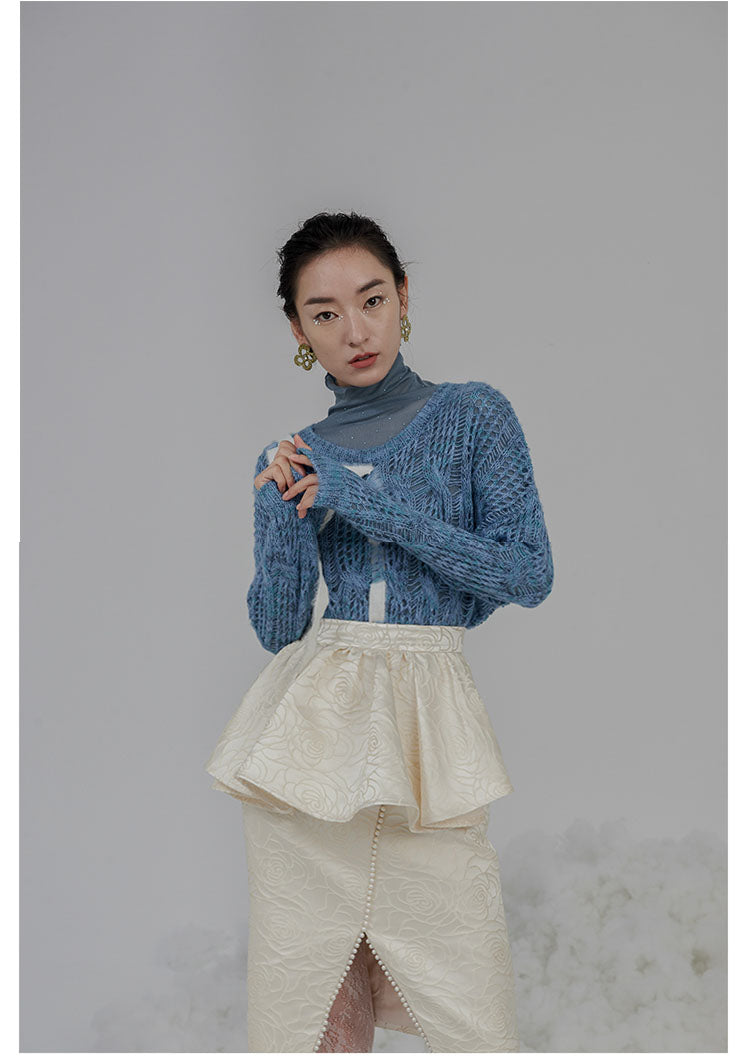 Irregular design knit wool