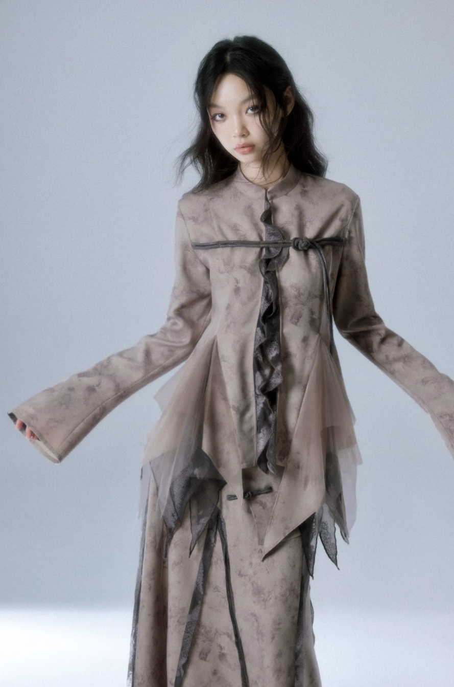 Chinese style plate button coat autumn original design niche tops