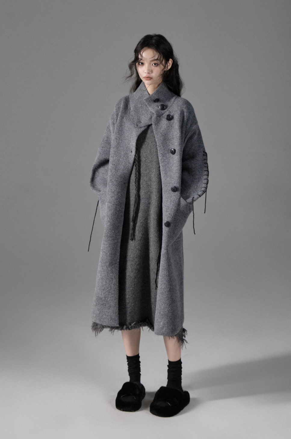 Lazy Loose Long Soft Waxy coat jacket