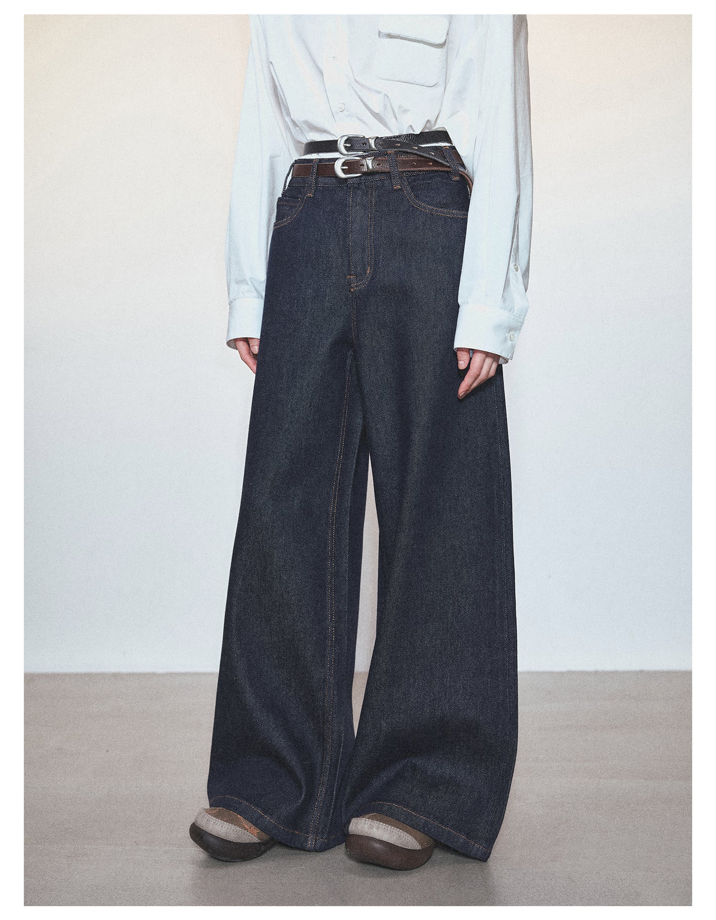 Retro Loose Straight Wide Leg Denim Pants