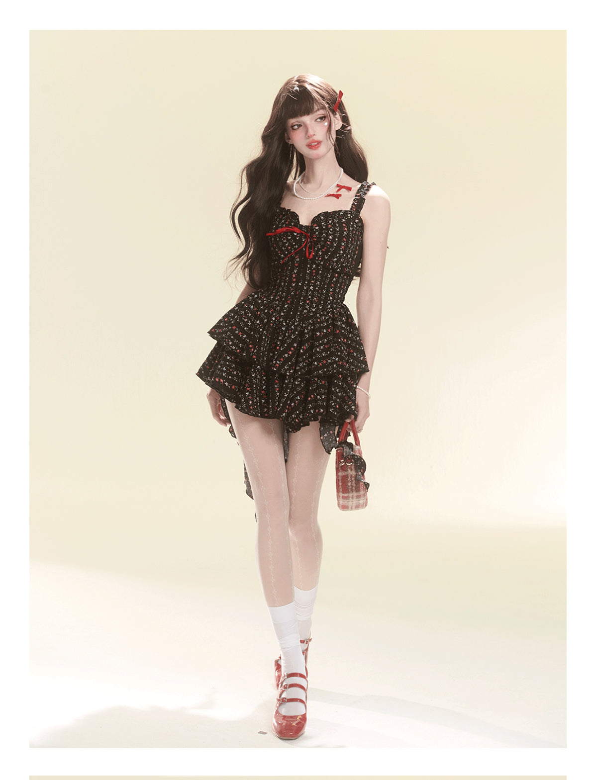 Waist-Slimming Floral Pattern Dress