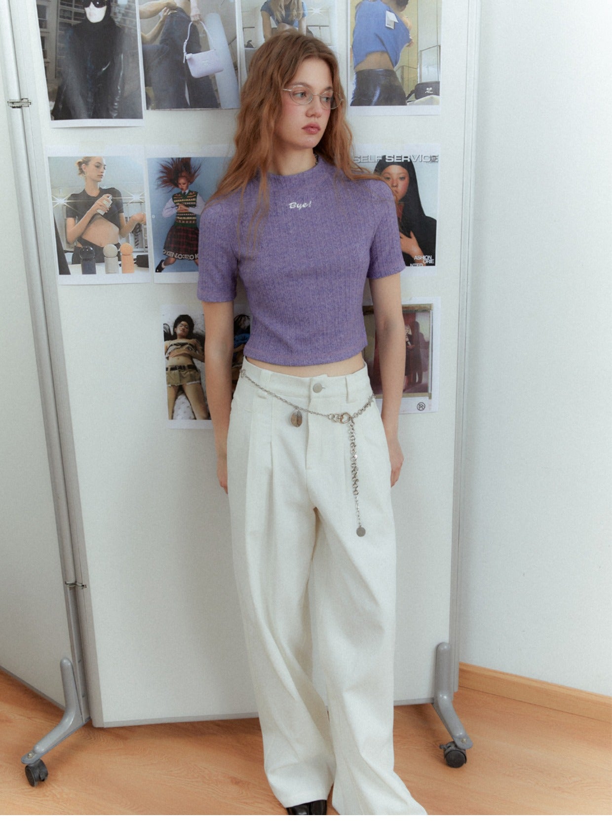 Wide Leg Low Waist Cotton Pants