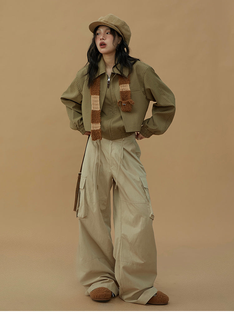 Retro wide leg cargo pants