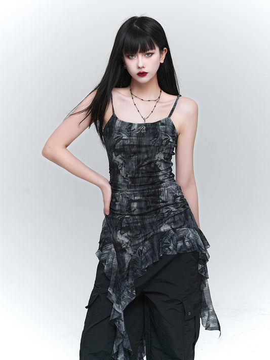 High-end design ruffled camisole