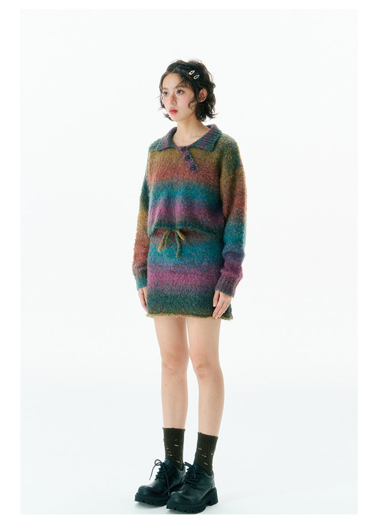 Short Length Gradient Knit & Short Length Knit Skirt Setup