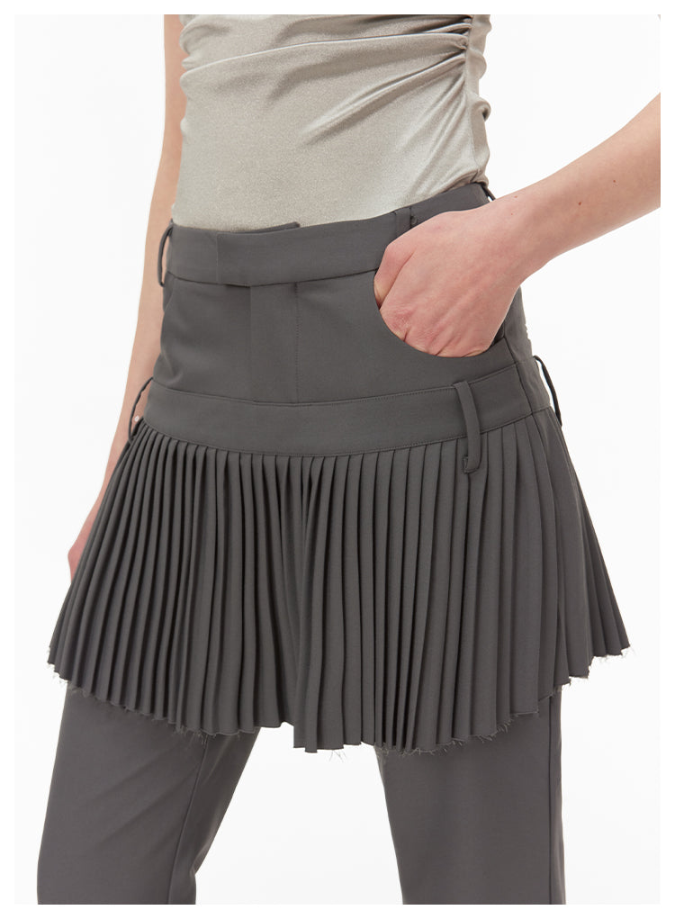 Slim fit flared skirt pants