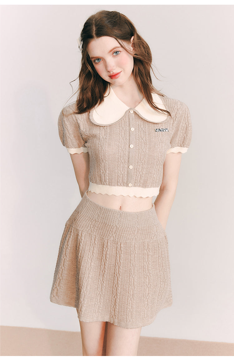 Wool Frill Short Knit & Wool Knit Sis Slim Short Skirt