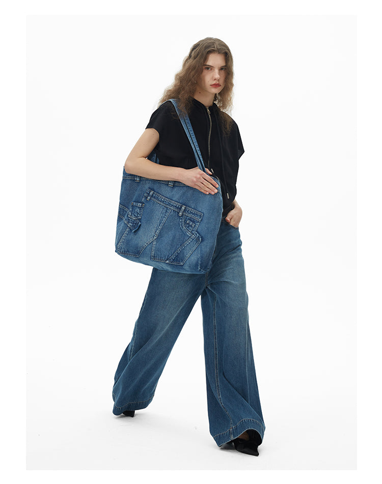 denim shoulder bag