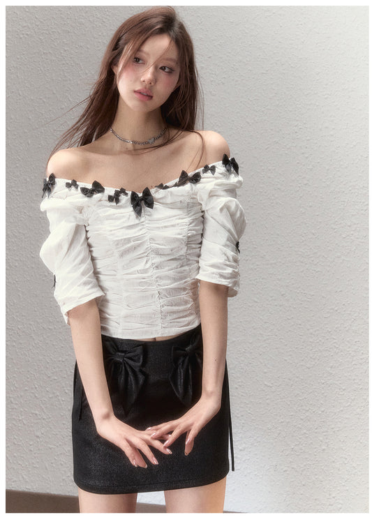 Pleated Waist V-Neck Shirt