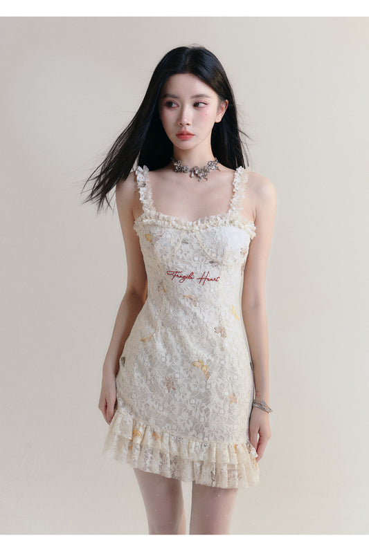 Slim Lace Embroidery Dress