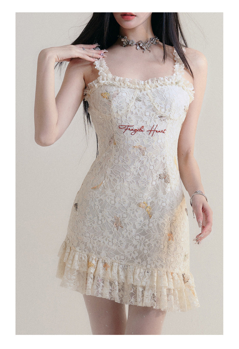 Slim Lace Embroidery Dress