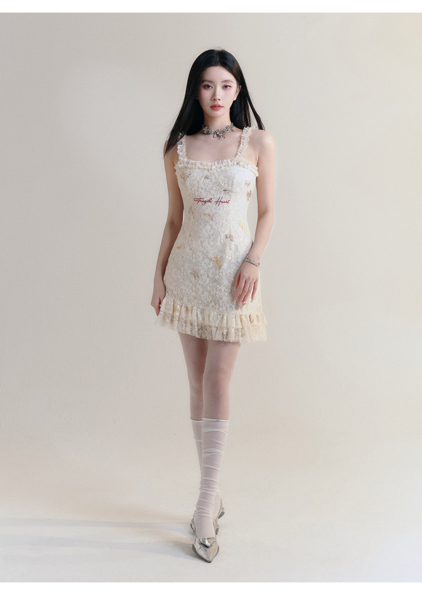 Slim Lace Embroidery Dress