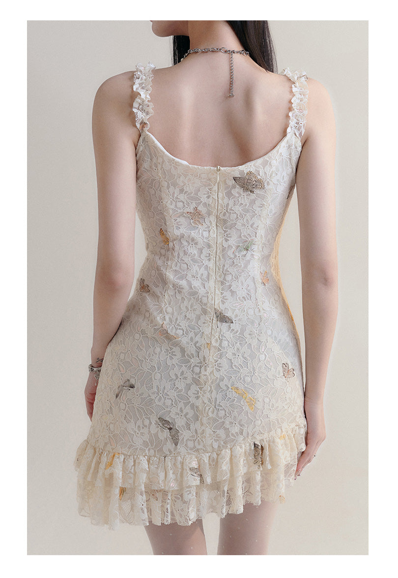 Slim Lace Embroidery Dress