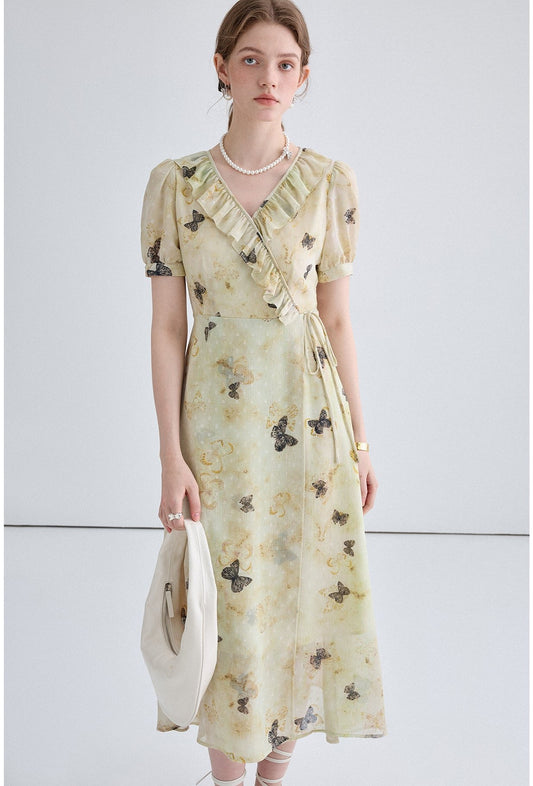 Butterfly Print Strap Design Dress