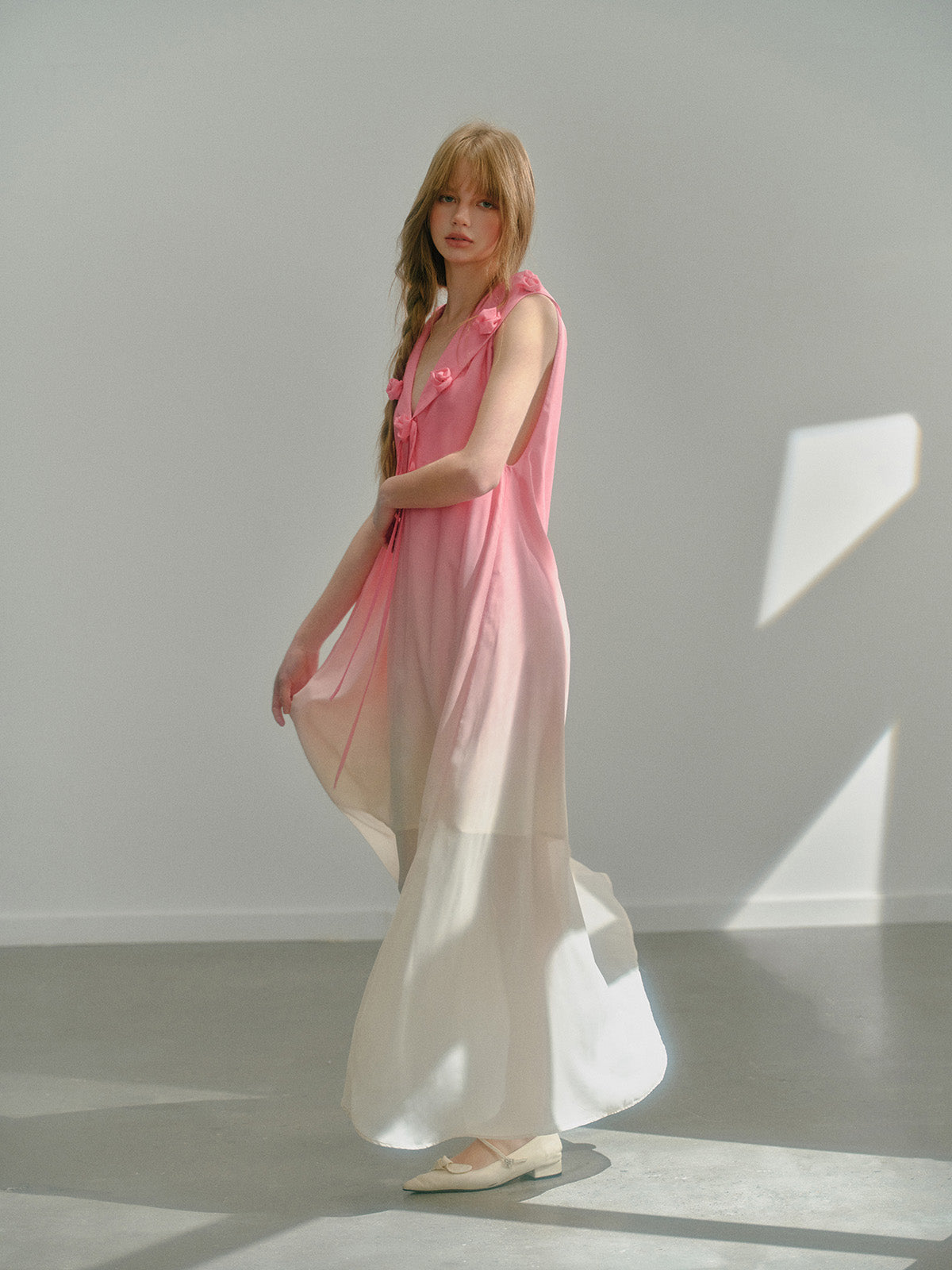 Gradient Chiffon Long Dress