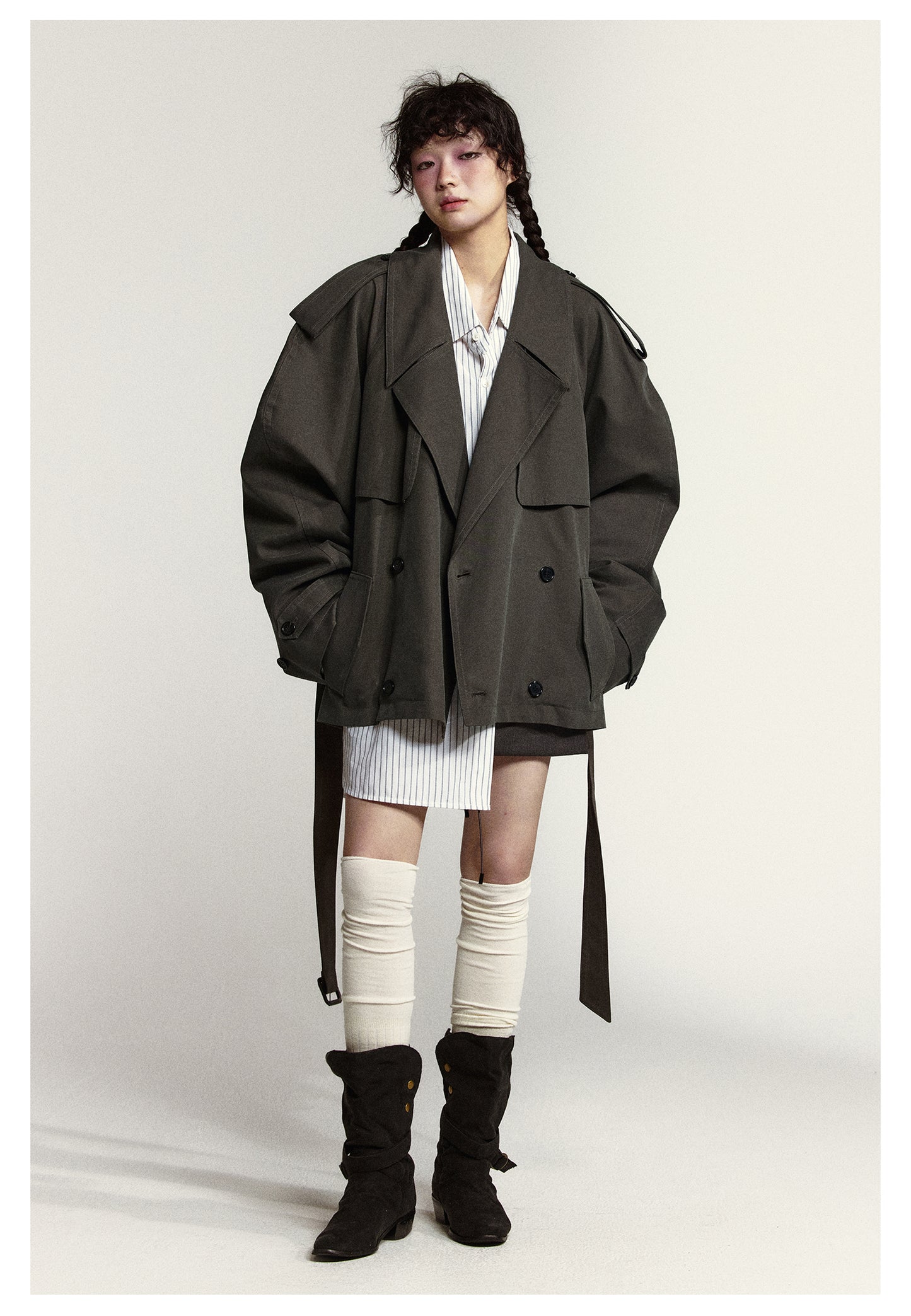 Oversized Short Length Trench Coat