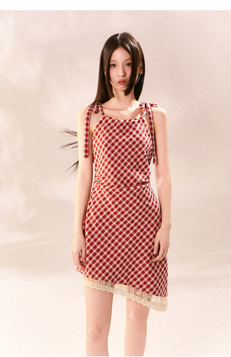 Sweet Cool Style Checked Dress