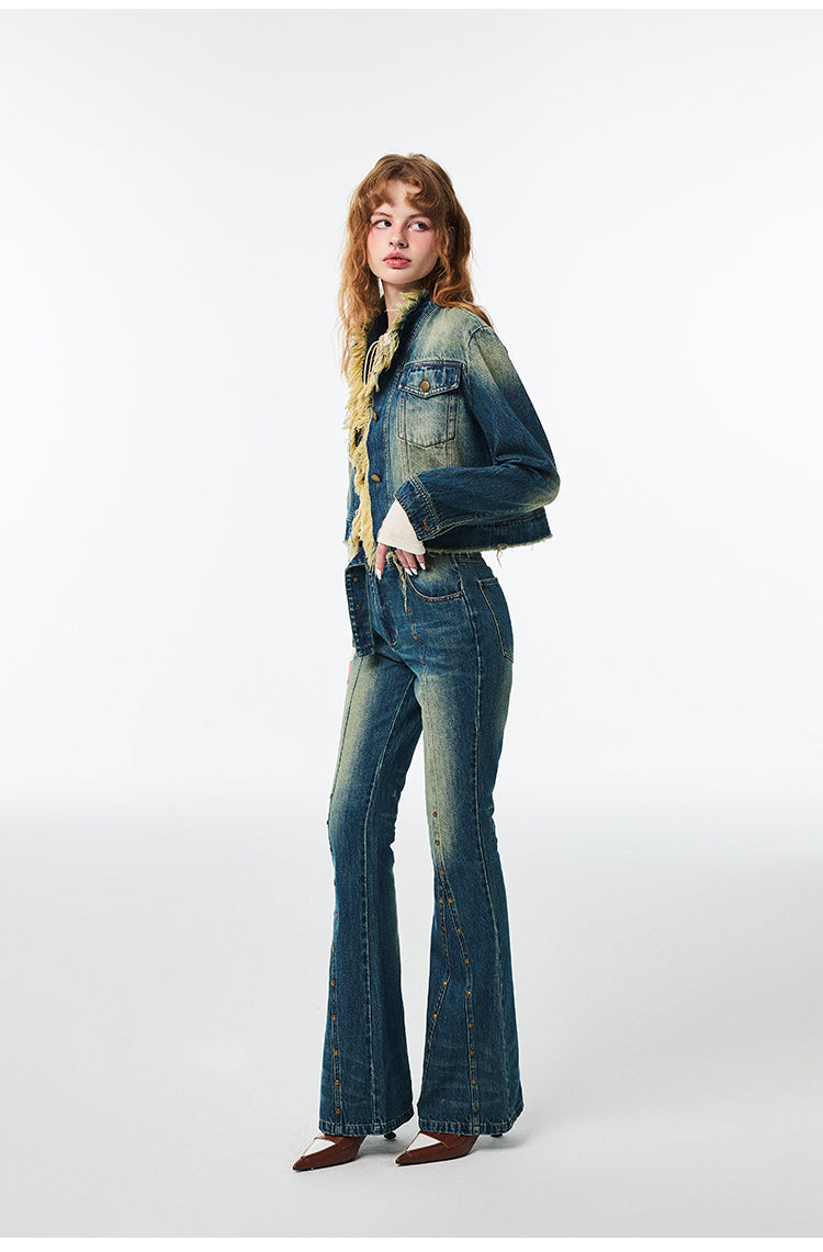 Washed High Waist Straight Wide Leg Jeans