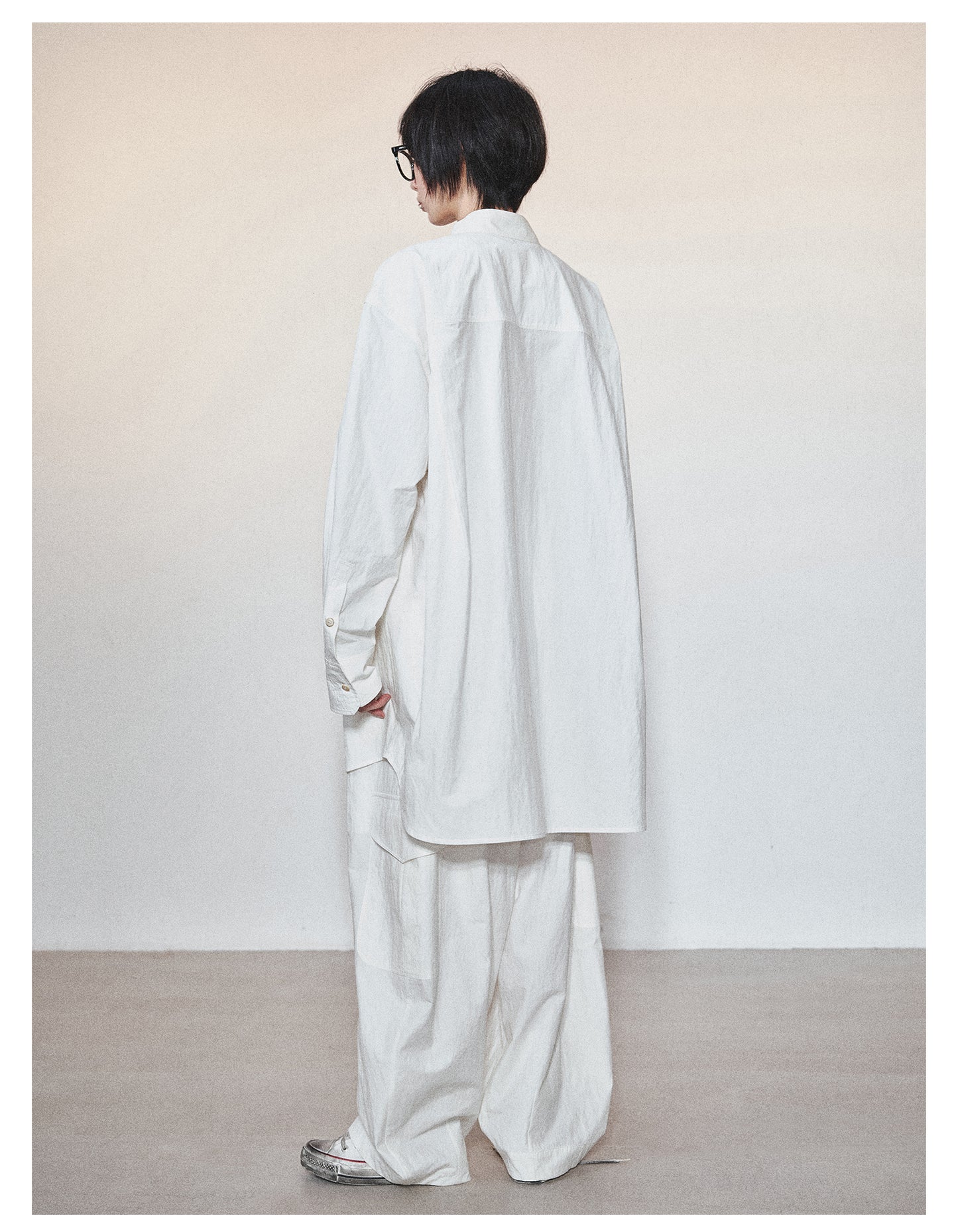 Loose Silhouette Wrinkled Shirt and Pants Setup