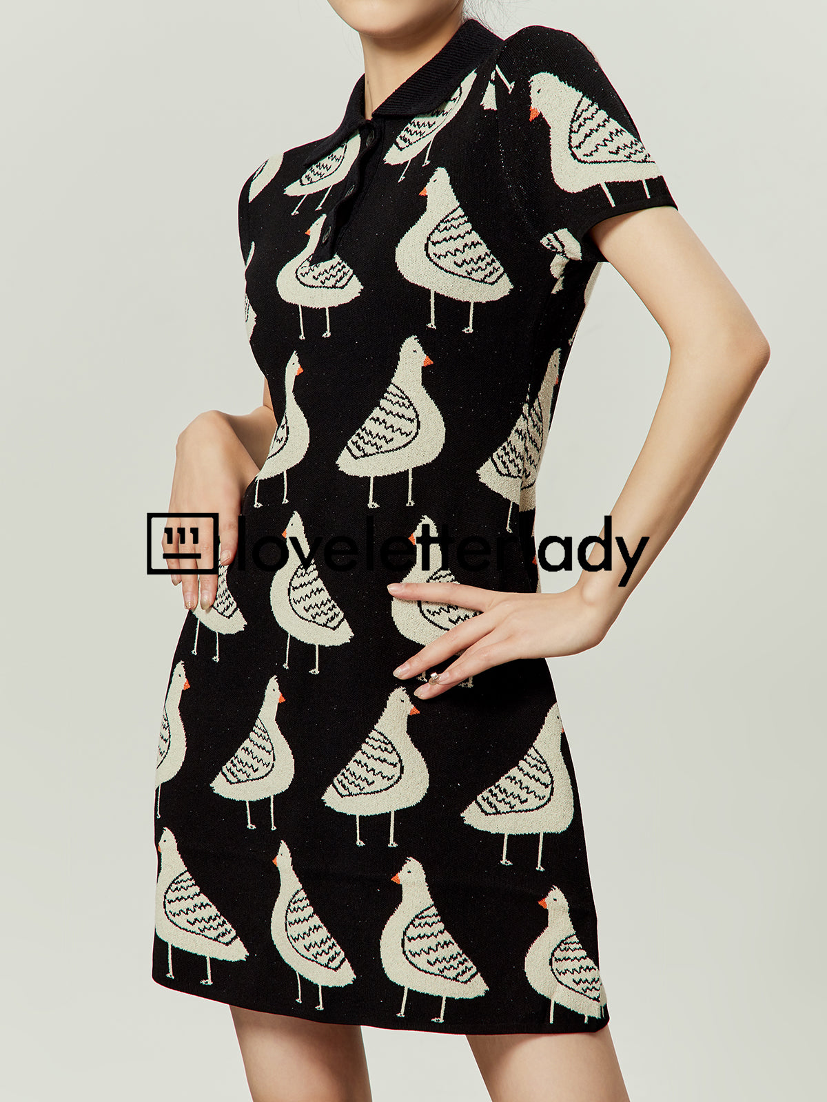 Casual duck pattern Knit Dresses