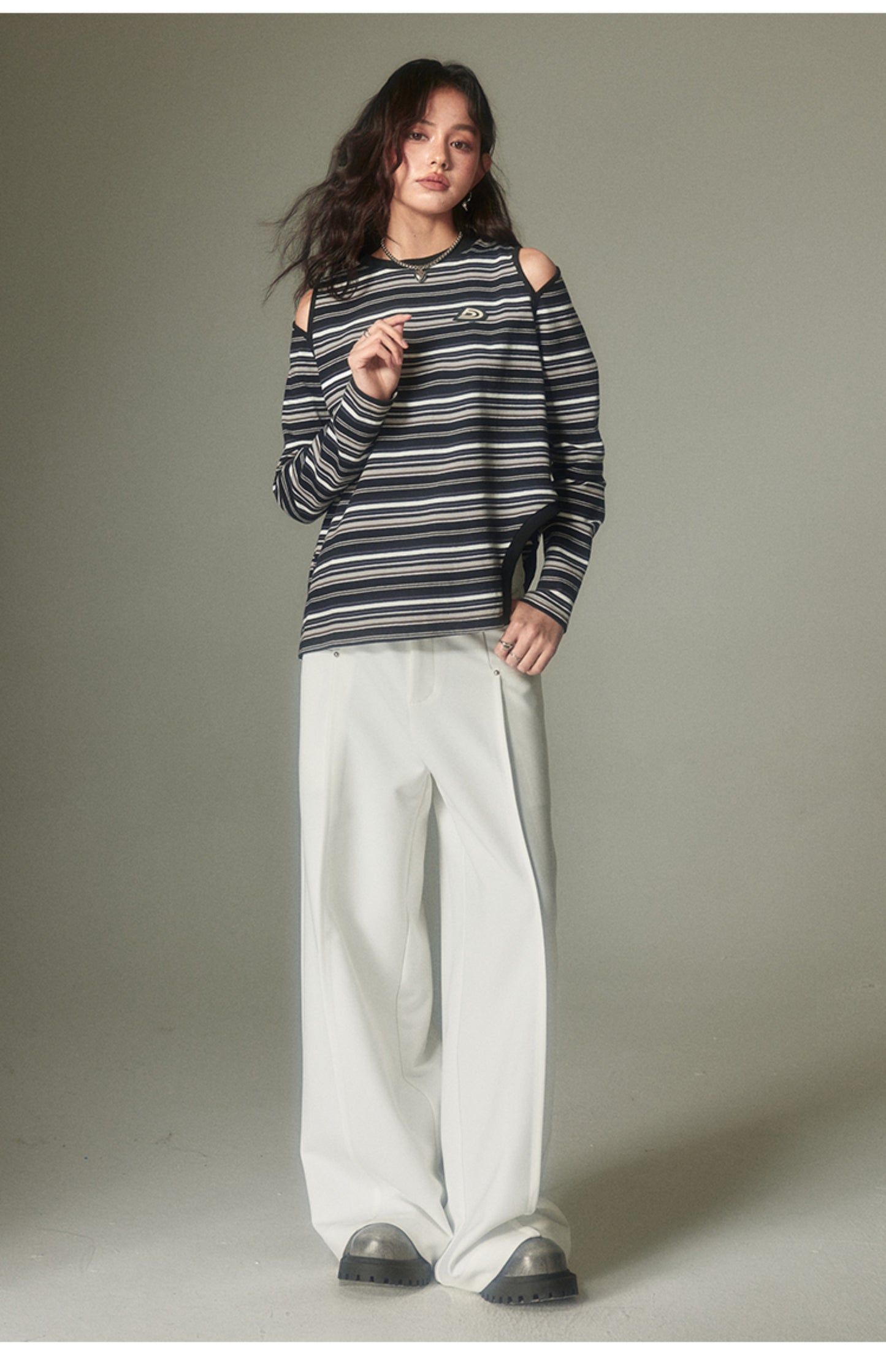 Wide Leg Straight Draped Pants