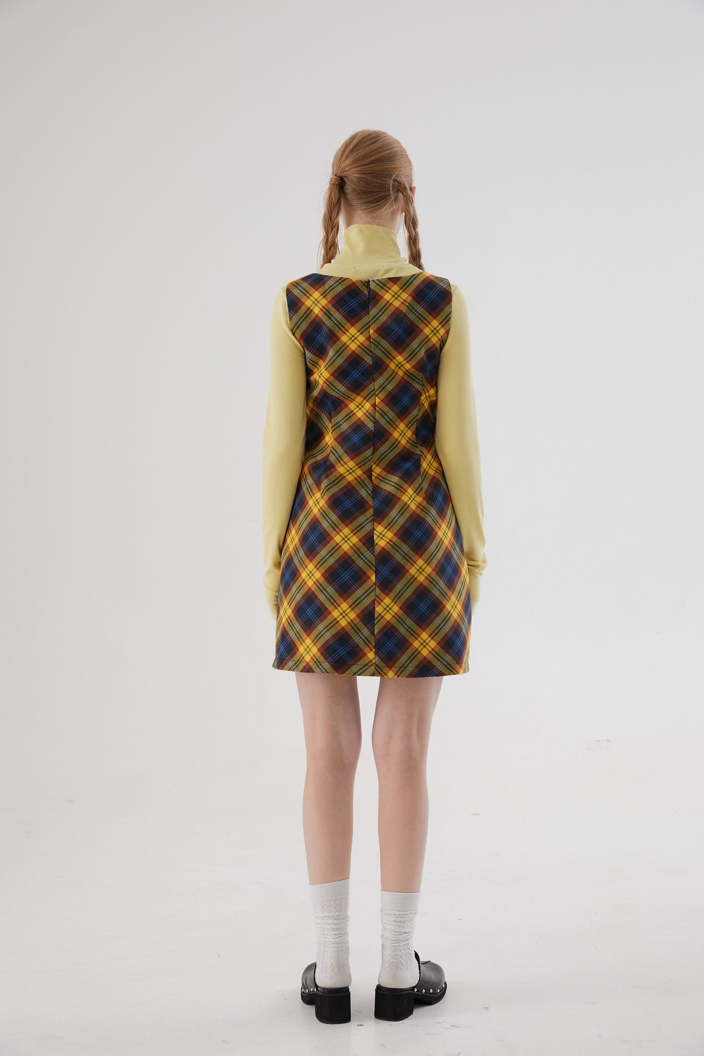 Girly Check Yellow Pattern A-line Best Dress