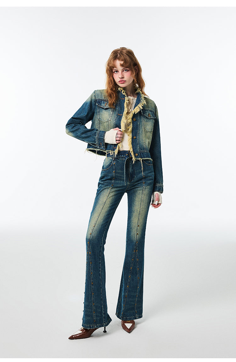 Washed High Waist Straight Wide Leg Jeans