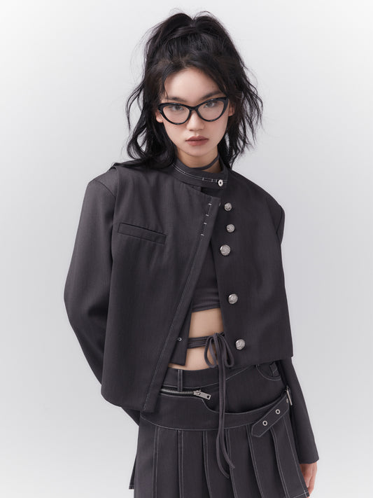 Irregular Design College Style Jacket