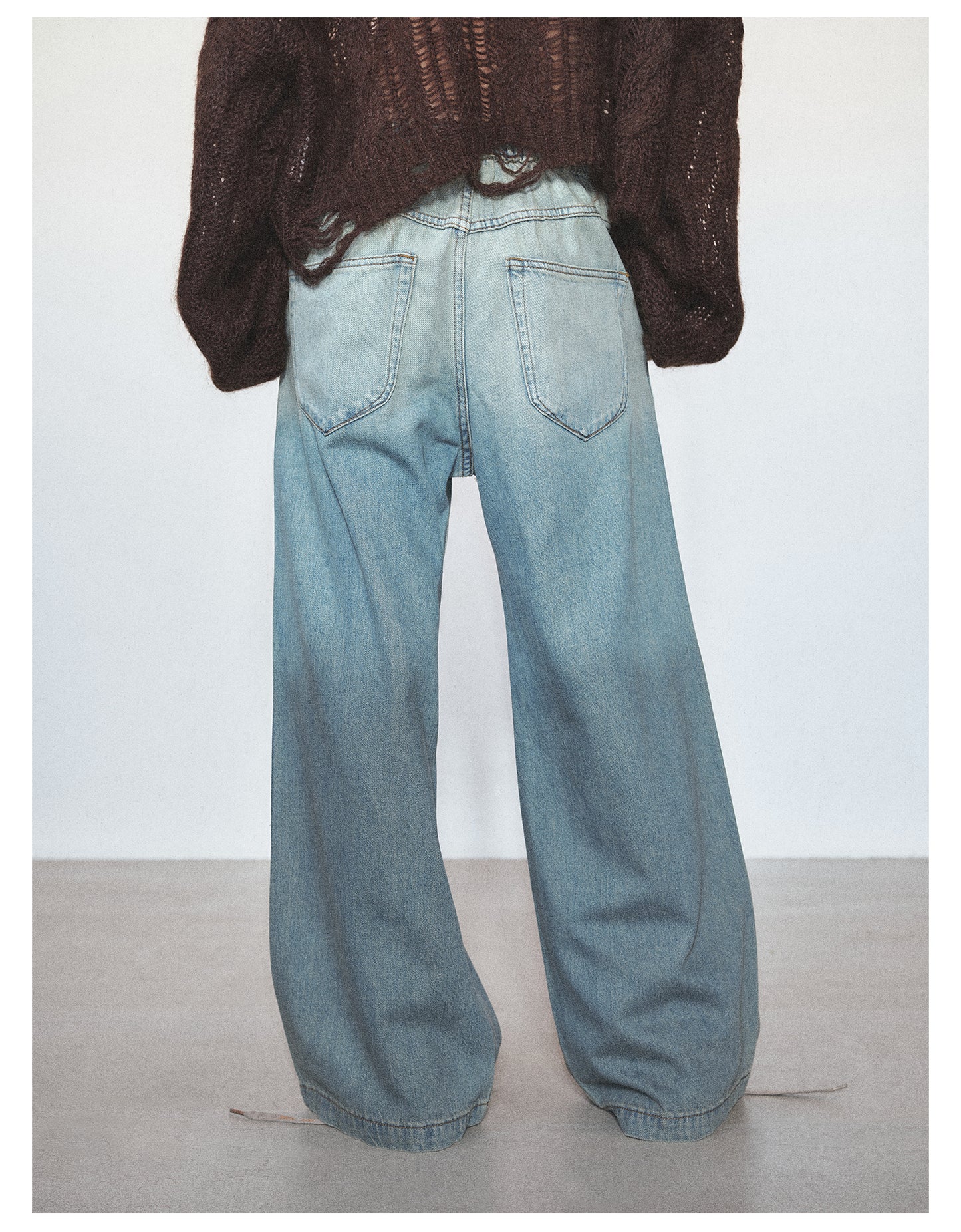 Retro Damaged Gradient Denim Pants