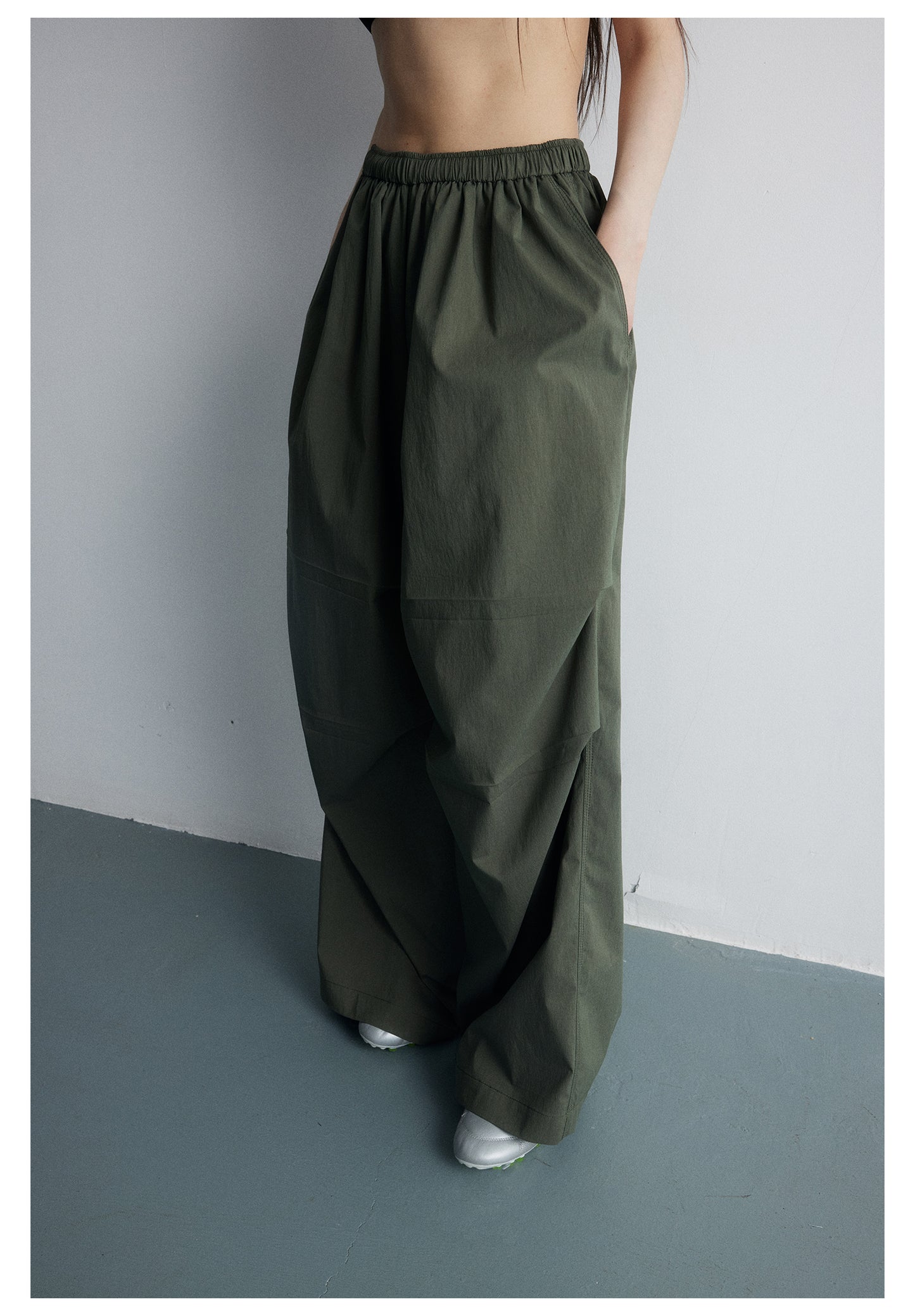 Loose wide parachute casual pants