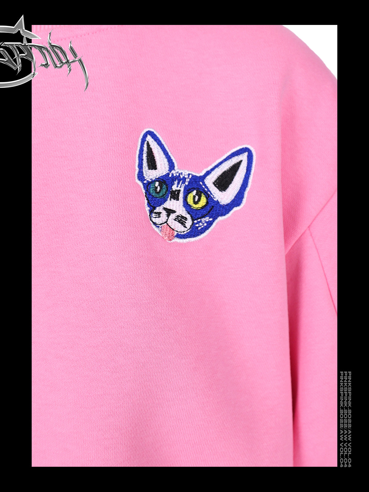 Loose Fit Cat Patch Sweatshirt