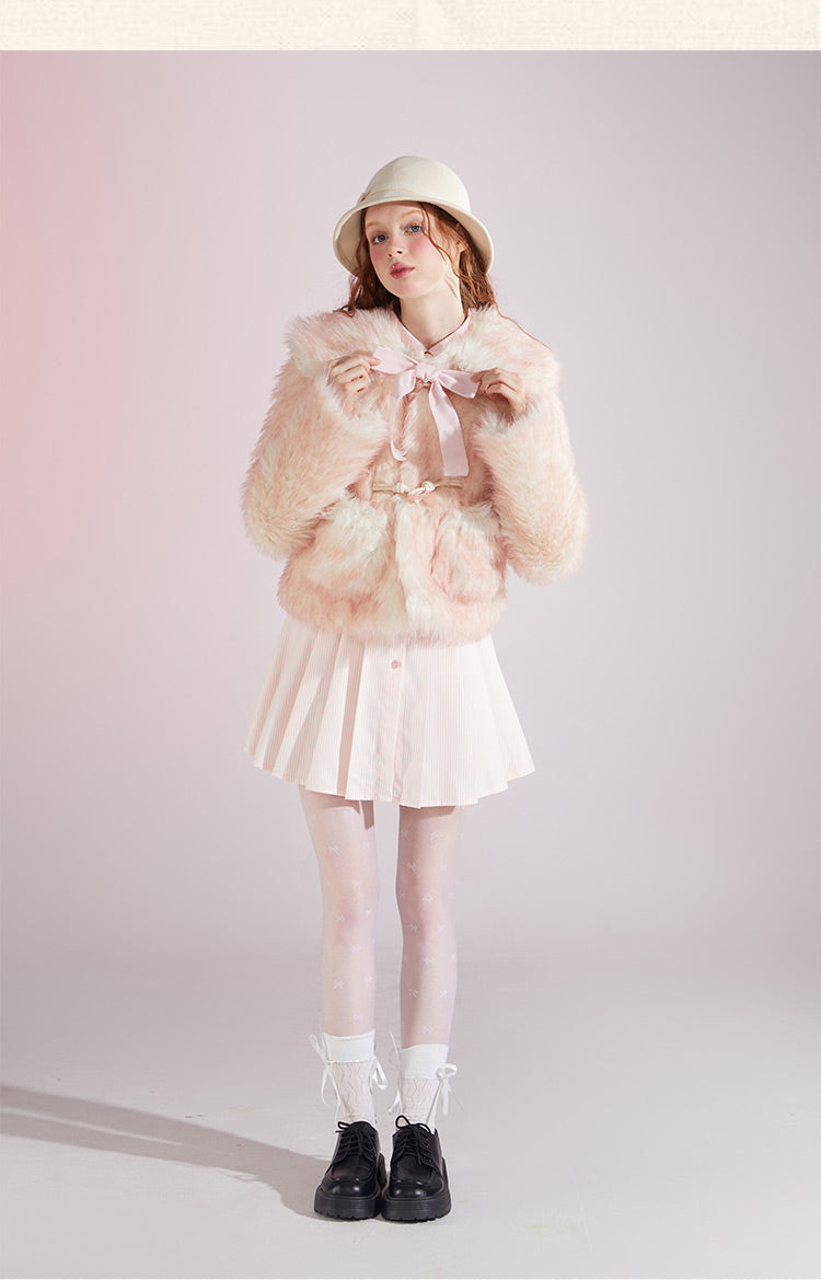 Sweet Doll Color Gradient Pink Short Coat