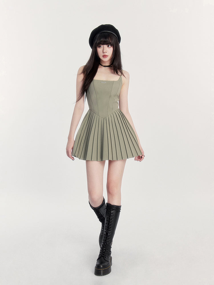 Pleated A-Line Dress