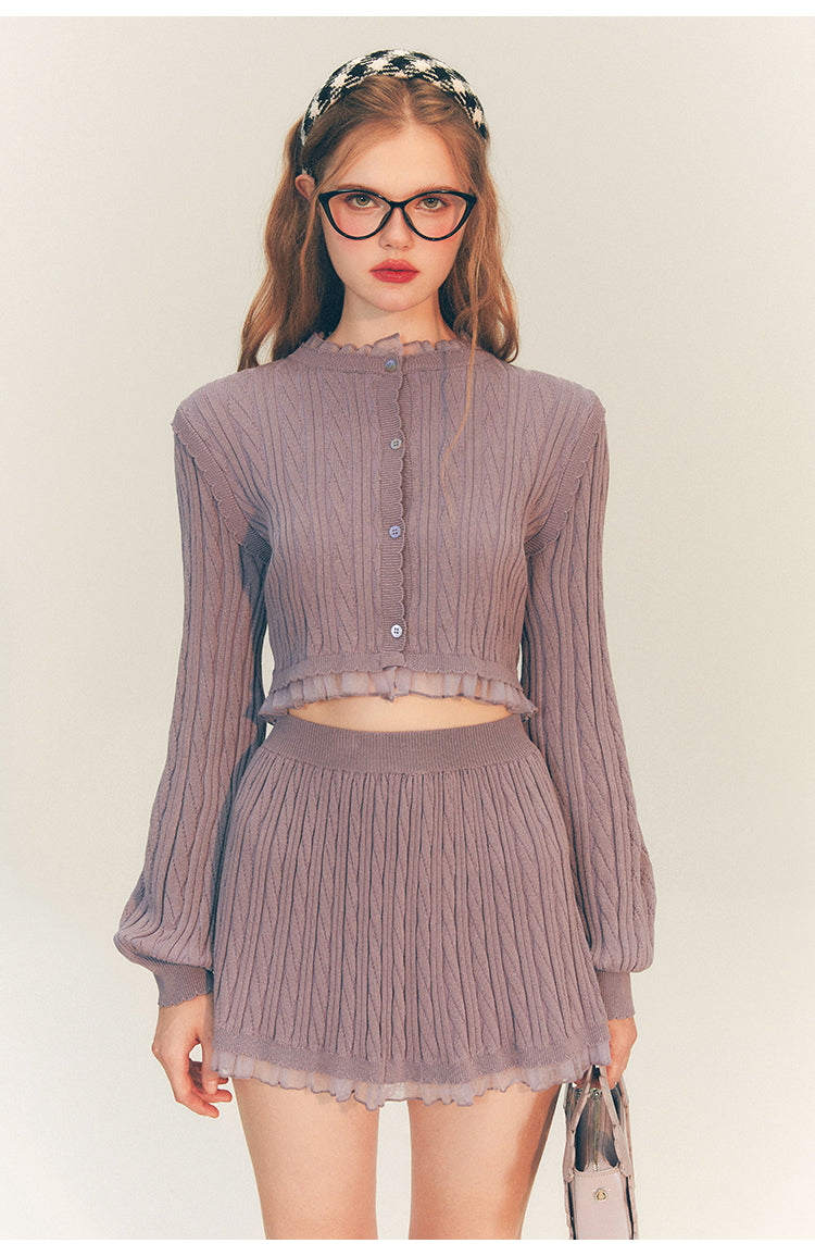 Slim Fit Short Length Knit & Short Length Knit Skirt Setup