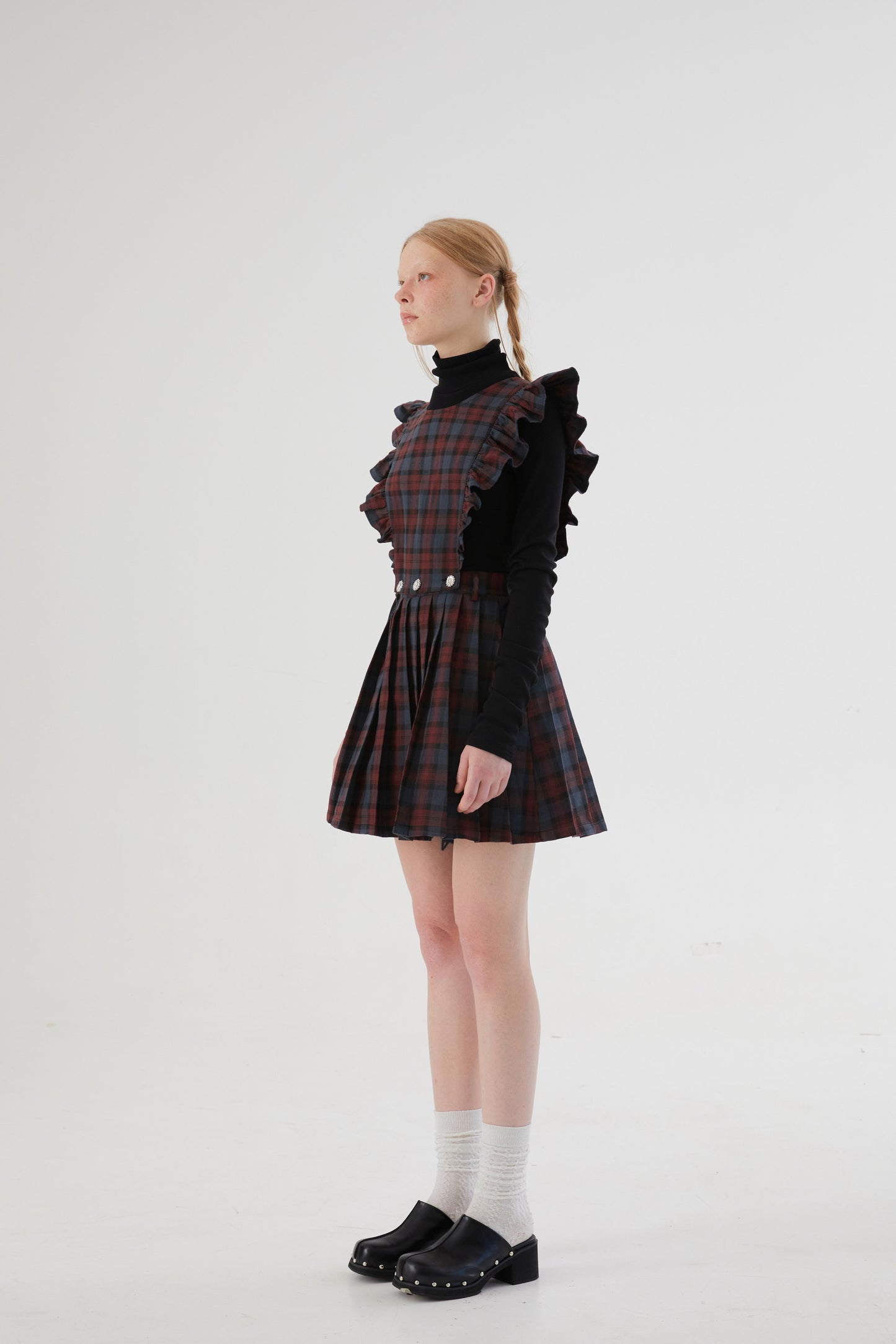 Plaid 2-way Maid Design Dress