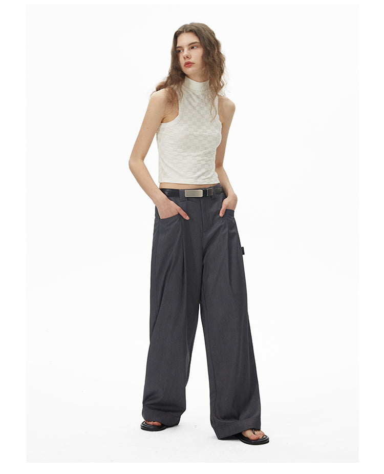 Loose fit formal slacks pants