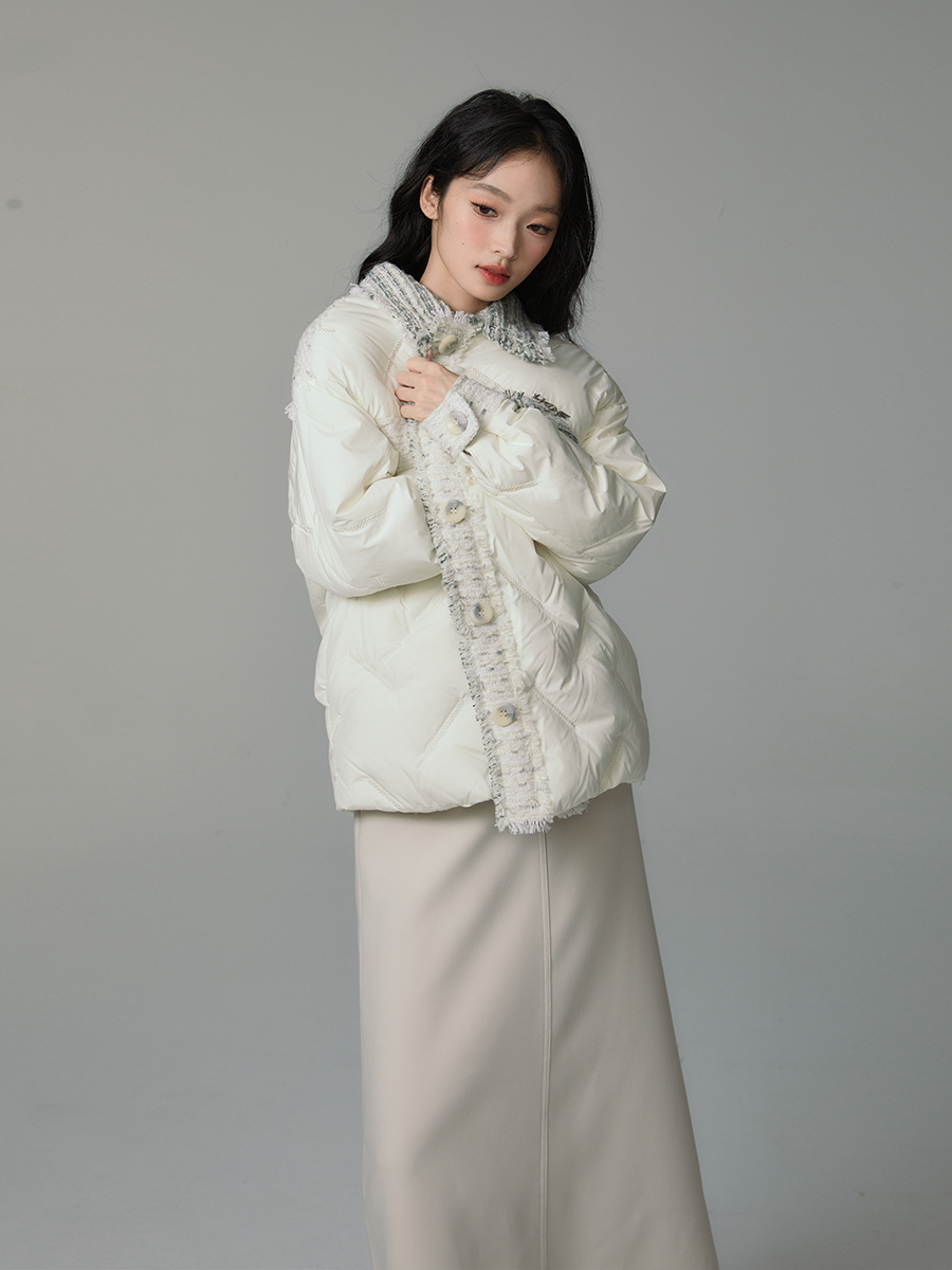 white duck down warm jacket