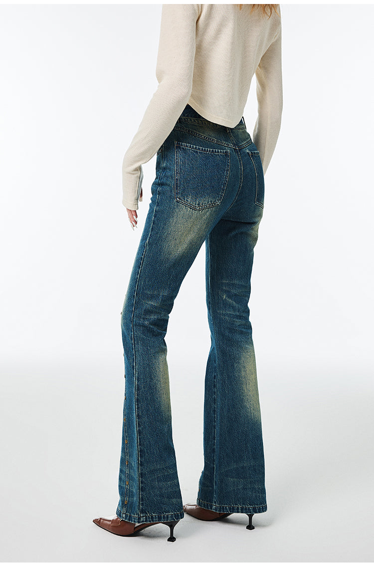 Washed High Waist Straight Wide Leg Jeans