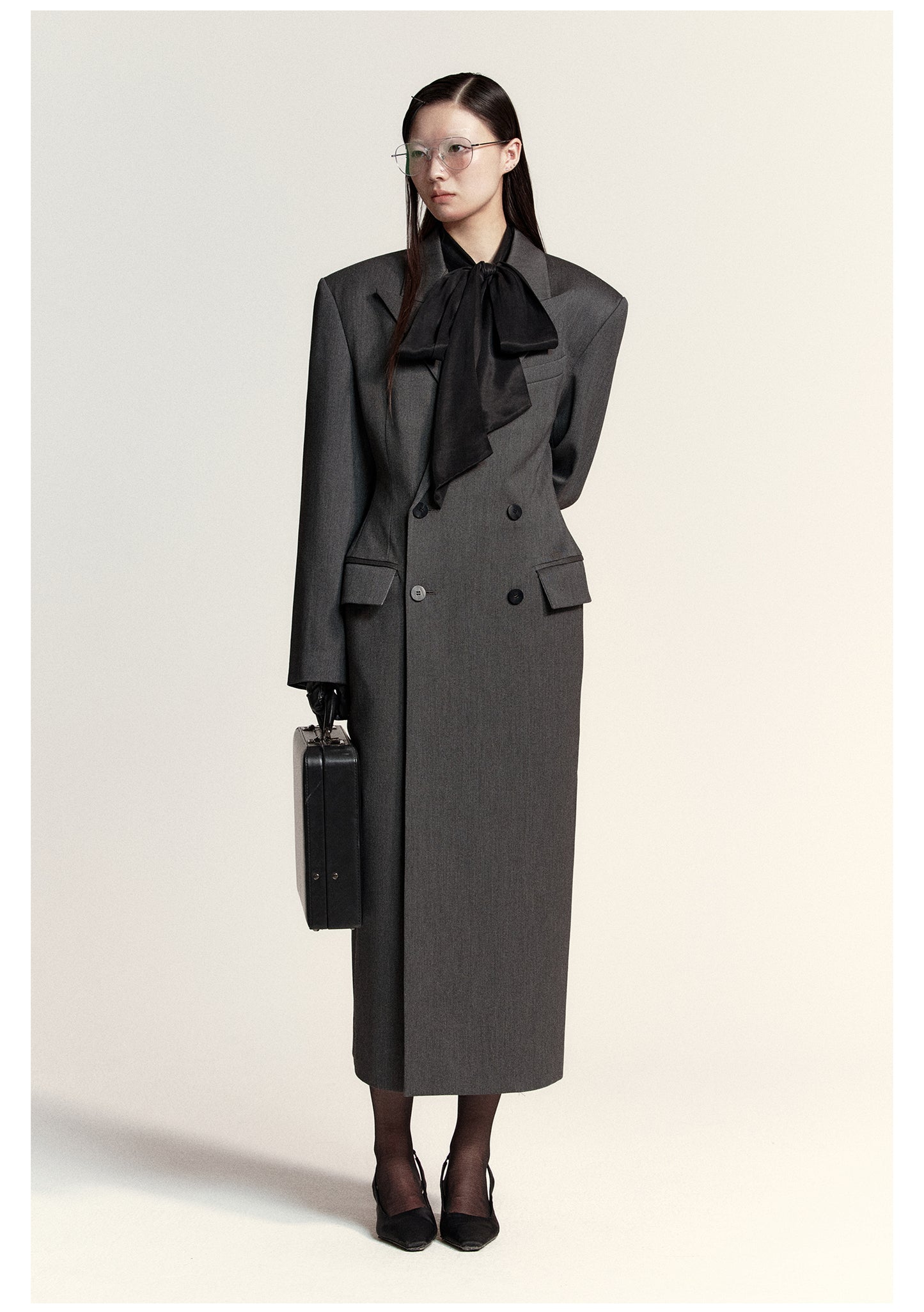 Sharp Design Long Trench Coat