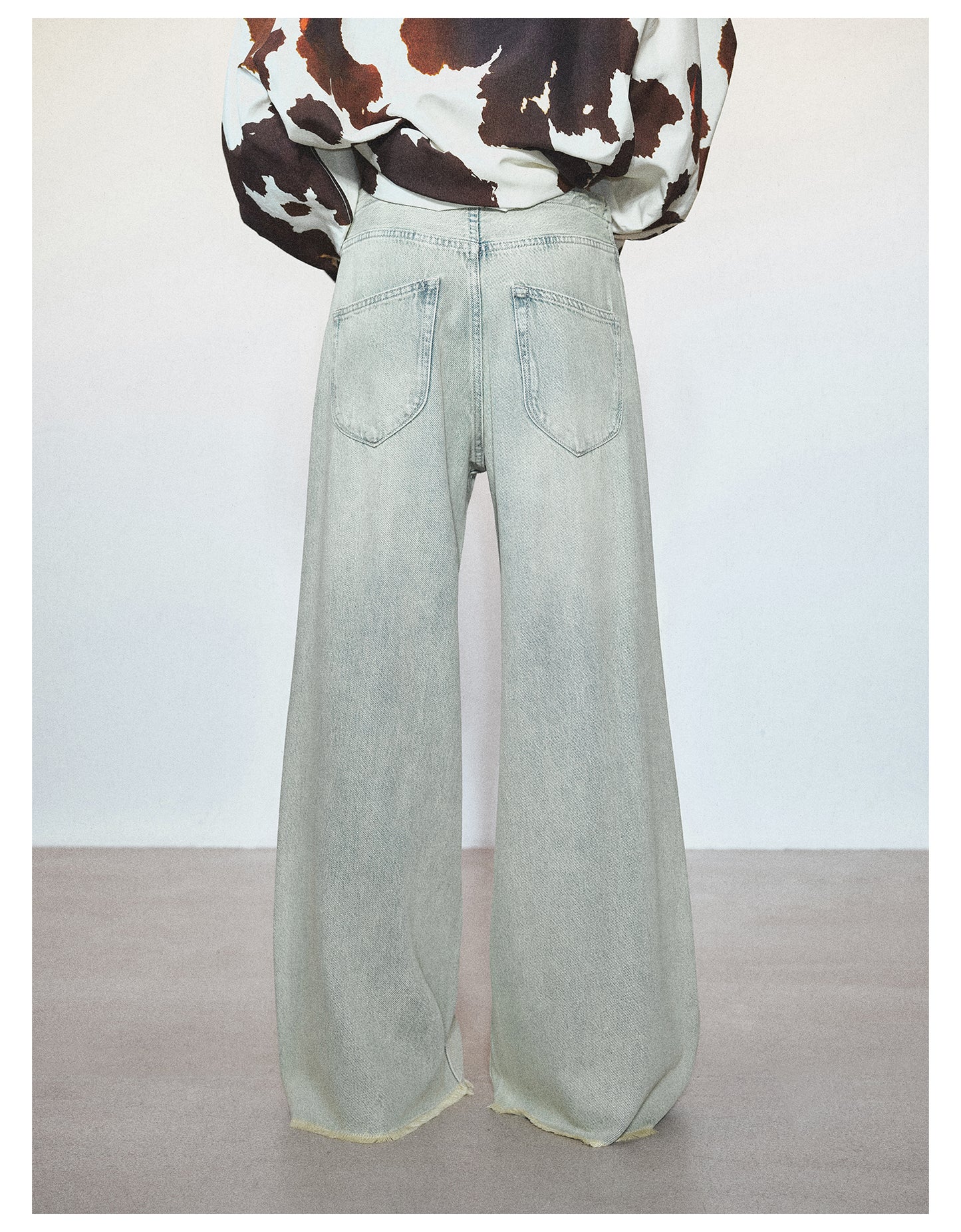 Retro-wash Waistless Design Denim Pants