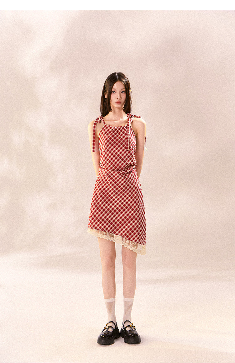 Sweet Cool Style Checked Dress