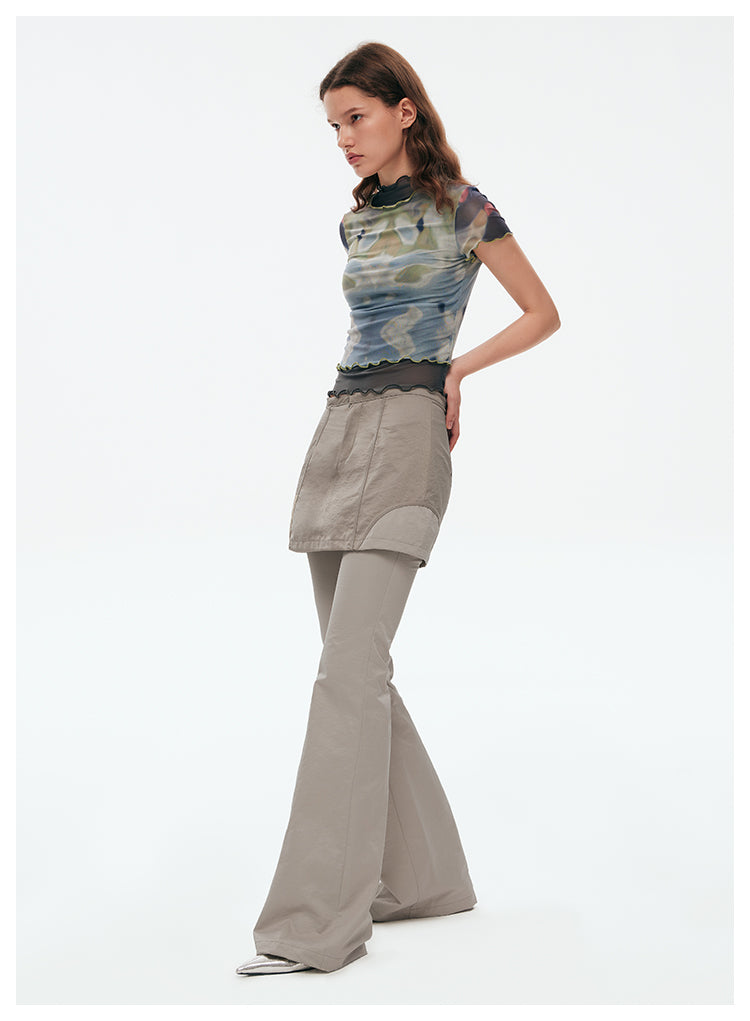 Tight Fit Casual Flared Skirt Pants