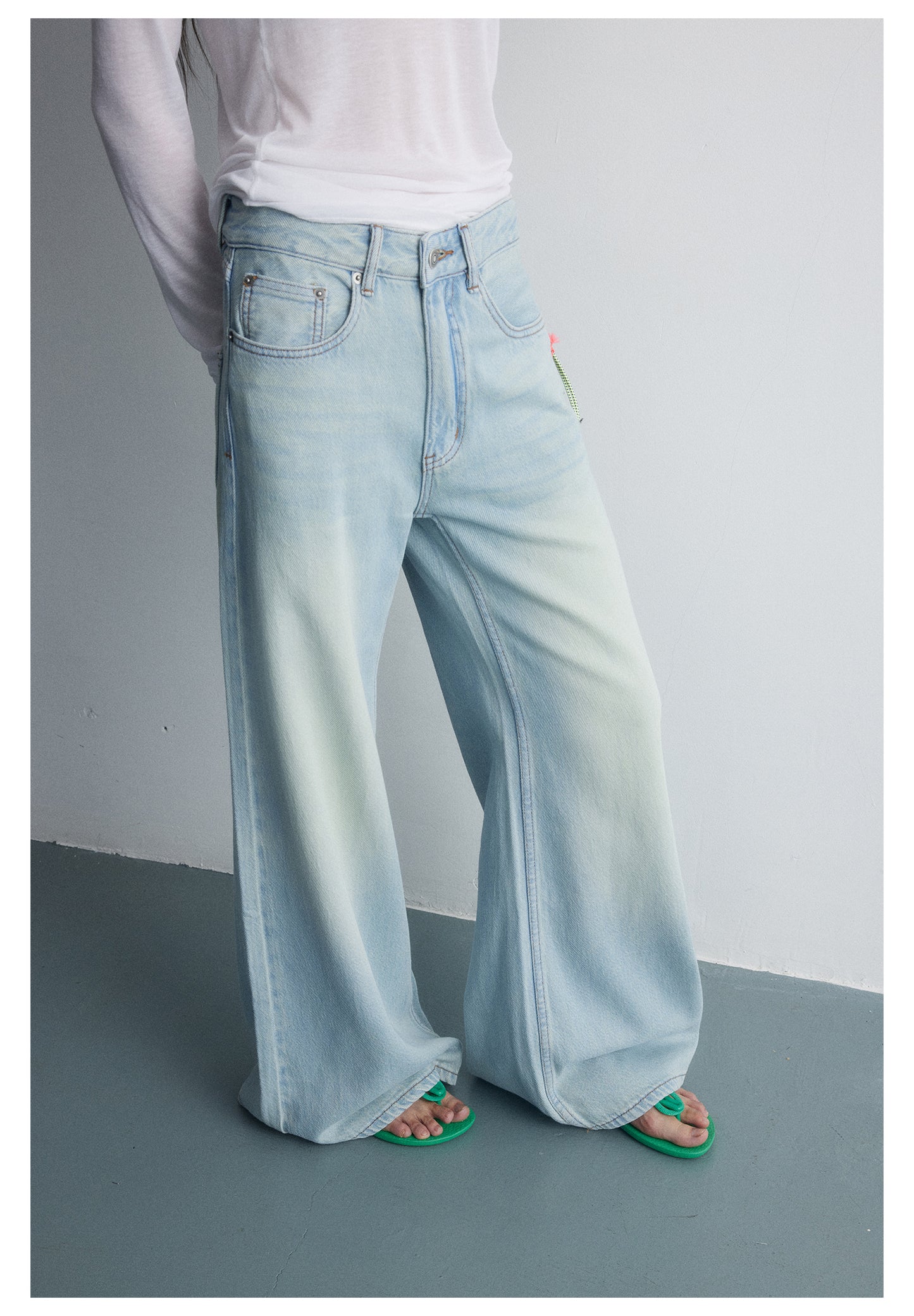 Washed Retro Soft Loose Wide Leg Denim Pants