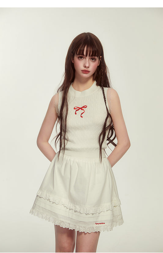 Ribbon Knit Sleeveless Shirt