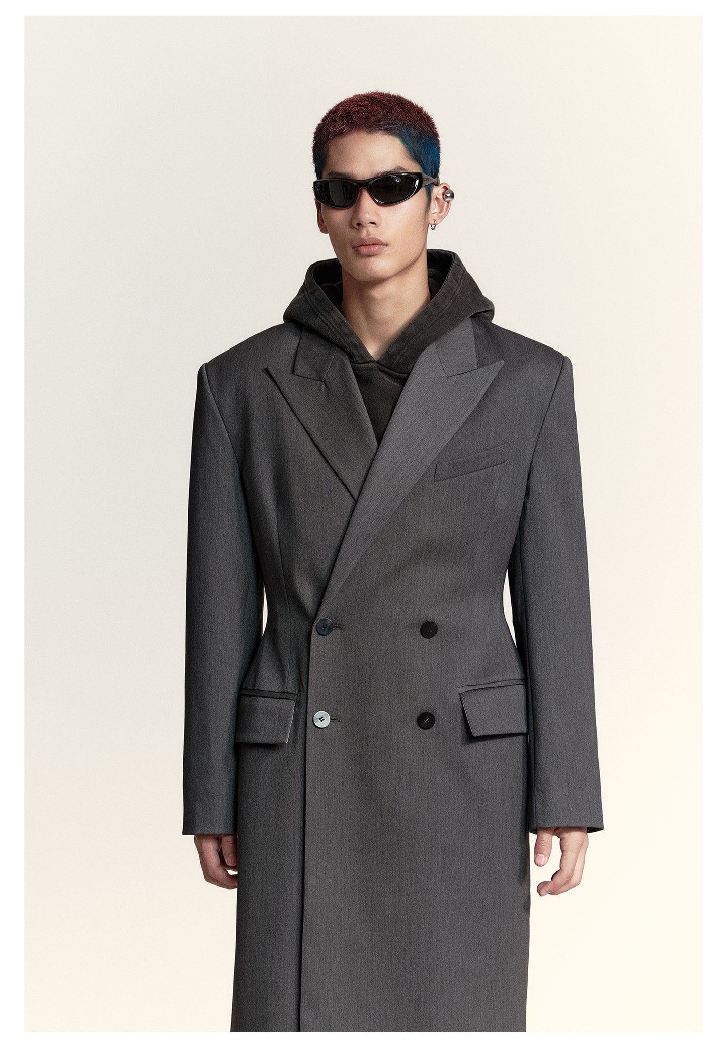 Sharp Design Long Trench Coat