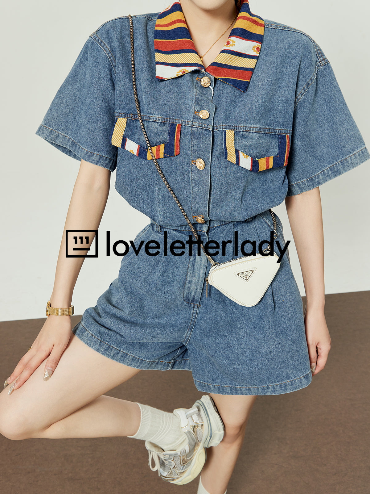 Denim Short Jumpsuit