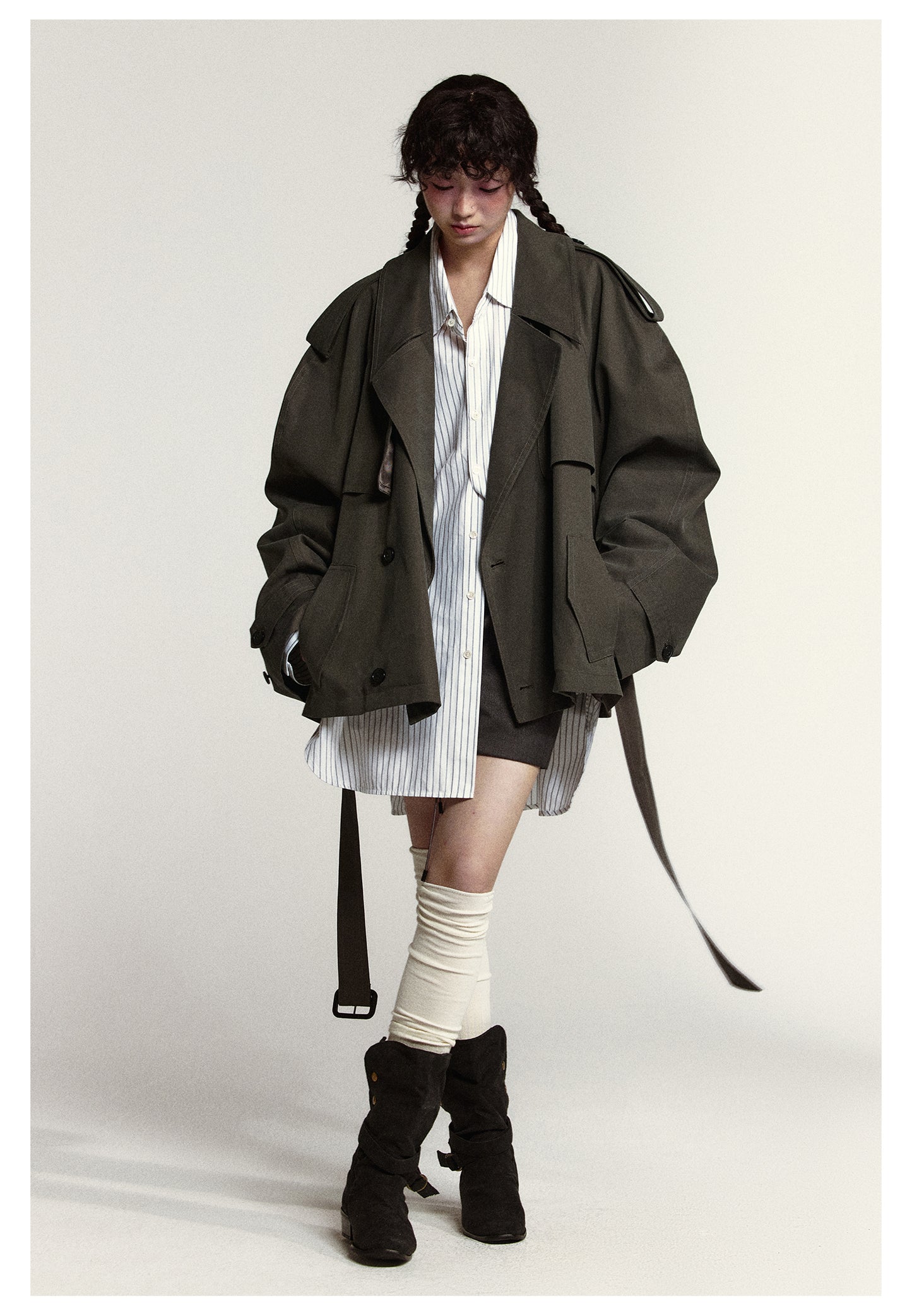 Oversized Short Length Trench Coat